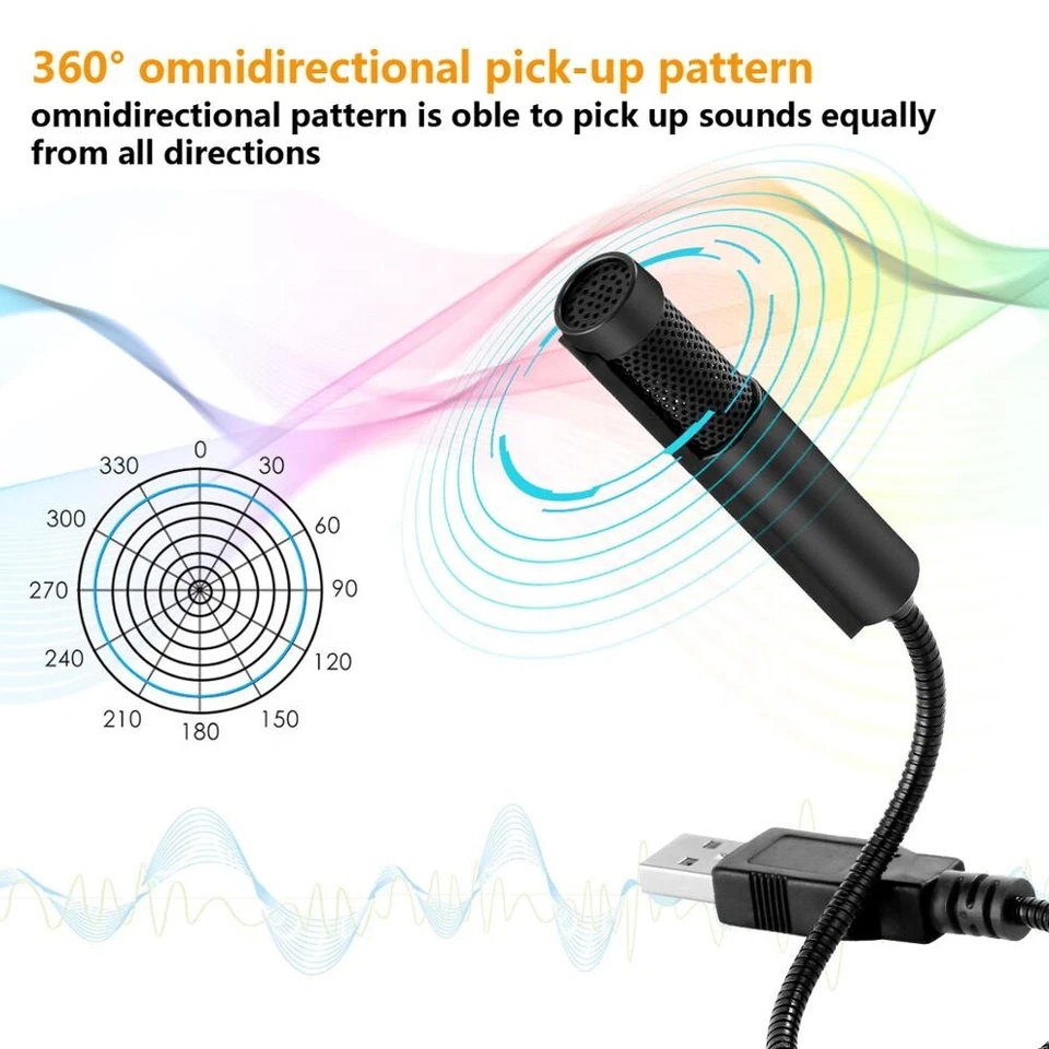 Yanmai USB Gooseneck Mini Microphone Audio Recording Computer for Meeting - Image 2 of 4