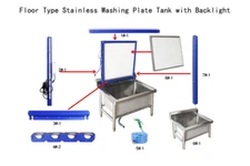 New 1 PC Washing Plate Tank with Backlight for cleaning screen printing plate