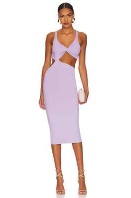 Bardot Venuss Midi Dress Cutouts Bodycon Lilac sz S US 4 | eBay