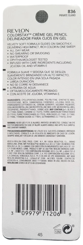 Revlon Colorstay Creme Gel Eyeliner. #836 Private Island (BLUE) All Day Wear. - Image 4 of 4