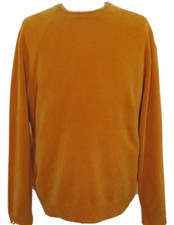 32 Bar Blues Mens Pure Cotton Solid Orange Pullover Crewneck Sweater XXL 2XL