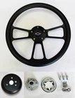Nova Chevelle Monte Carlo Steering Wheel Black on Black 14" Bowtie Cap