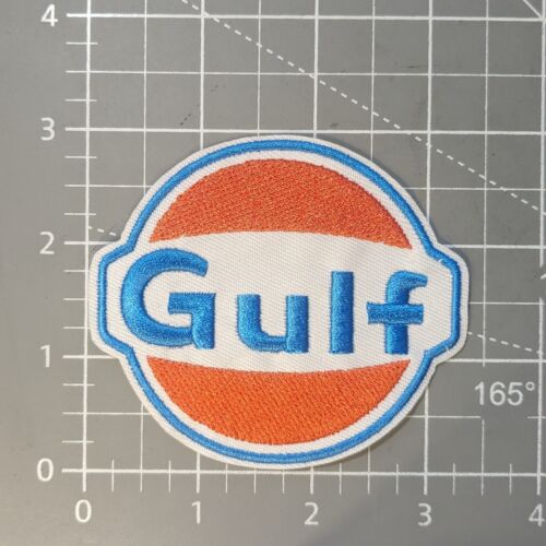 Gulf Racing Patch Motorsport Autos ölbestickt aufbügeln 3x3,25" - Bild 2 von 3