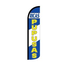 Ricas Pupusas Swooper Flutter Feather Flag  3ft W x 11.5ft Tall