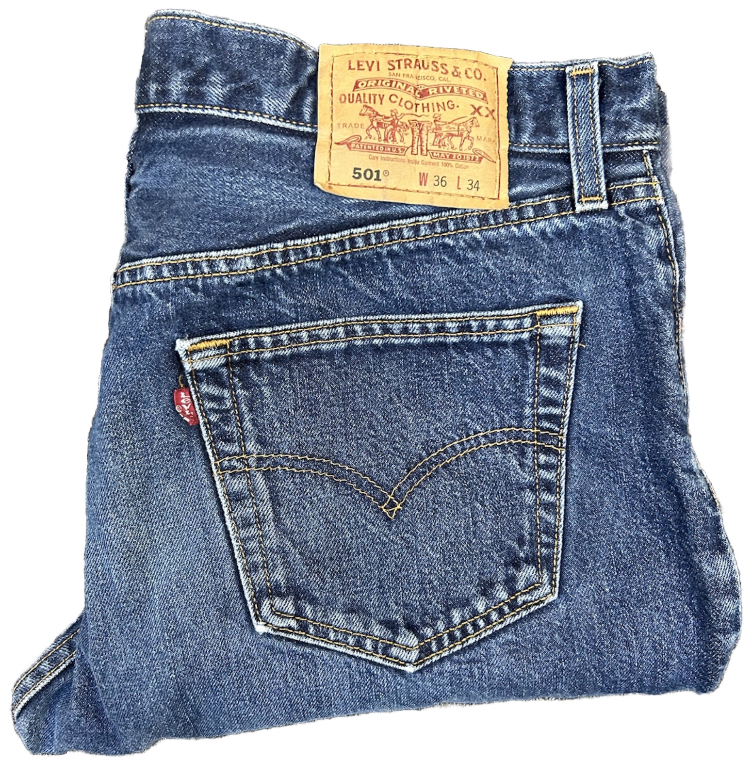 Levi’s 501 Vintage Men’s Blue Denim Jeans Straight Le… Gem