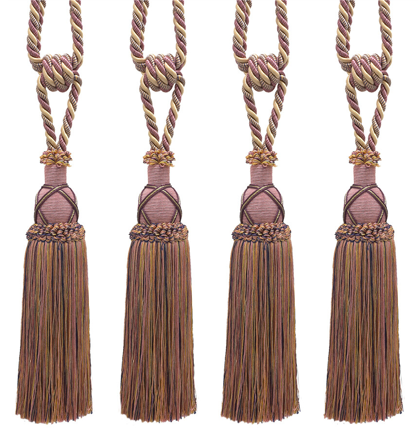 DÉCOPRO Tassel Tieback, Style# TBIC1, Color# 1010 - Sage Rose Pink [Set of 4]