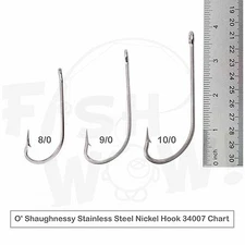 Fish WOW! 34007 O' Shaughnessy Stainless Steel Hook Choose from 8/0 9/0 10/0 lot