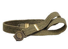 Coin Buckle Elastic Stretch Belt Woven Sage Army Green Distressed Old Look Style