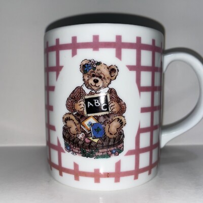 Pink & White ABC Teacher Bear Coffee Mug | eBay