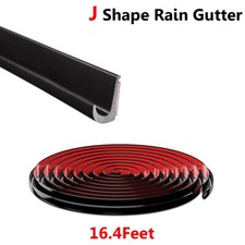 16FT RV Rain Gutter Plastic Drip Rail PVC Rain Van Strip Roof J Shape Universal