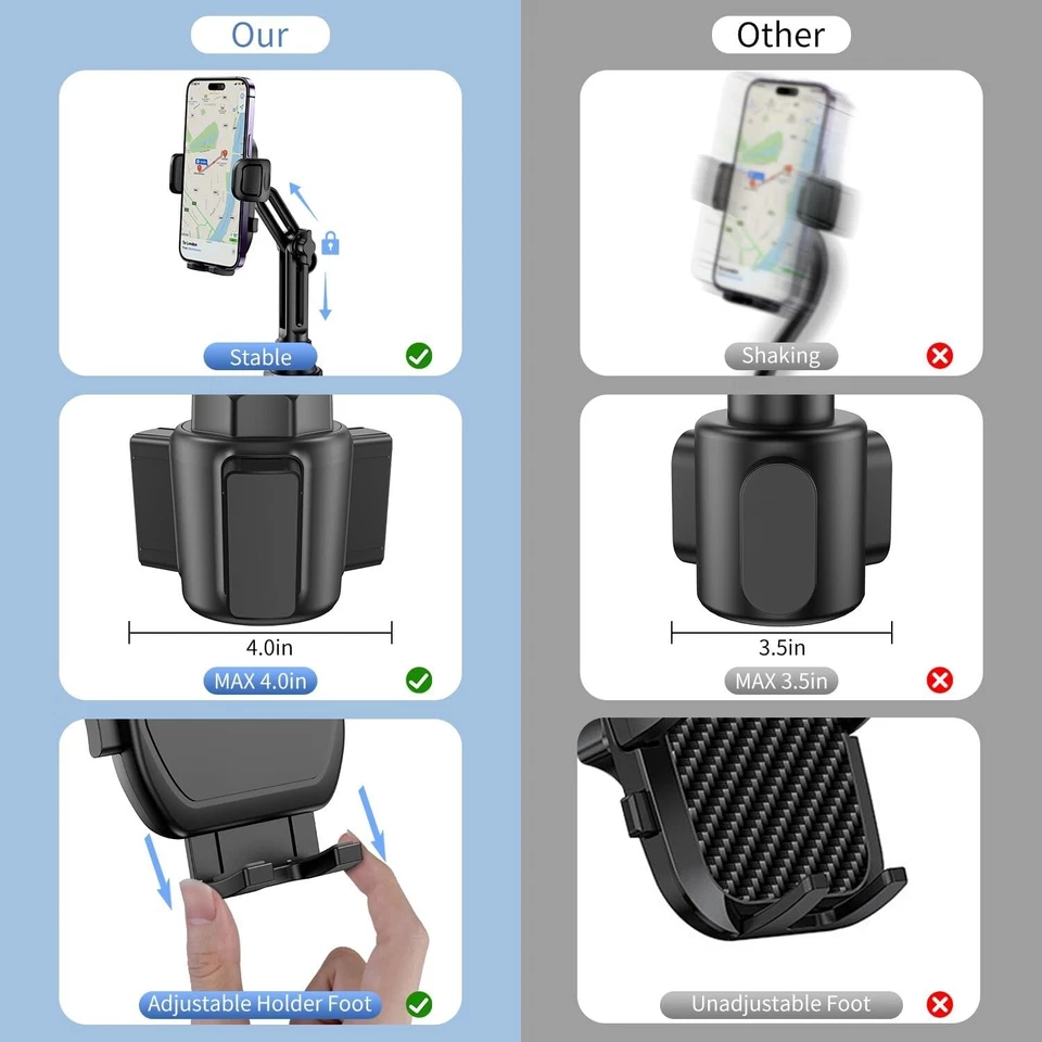 Hands-Free Cup Phone Holder for Car - Safe Driving Solution for All Smartphones - Image 4 of 4