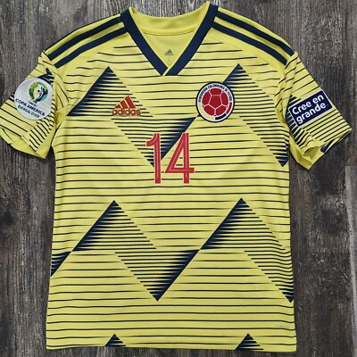 2019 Adidas Colombia Home Soccer Jersey Luis Diaz Kids L Copa