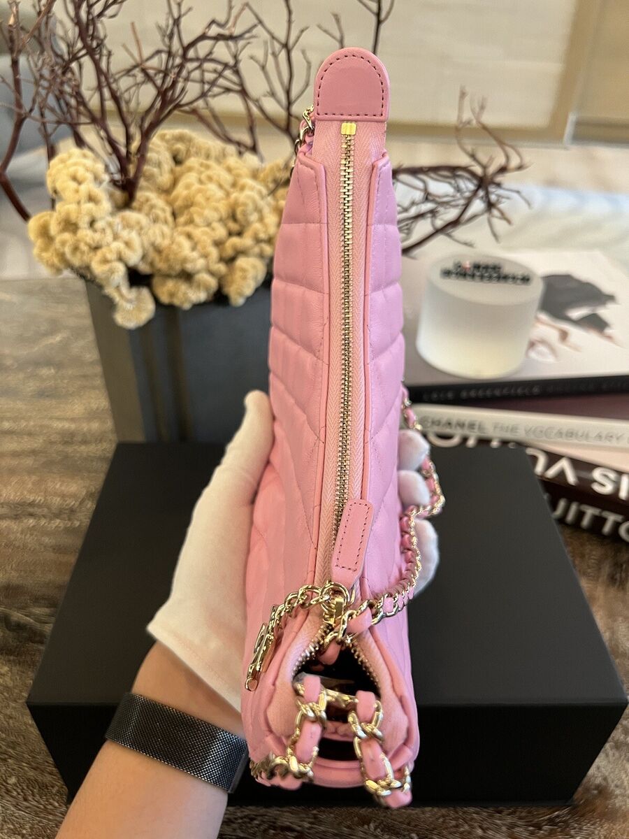 Chanel 23P Small Half Moon Hobo Bag In Lilac Pink With Gold Chanel 23P Small Half Moon Hobo Bag In Lilac Pink With Gold