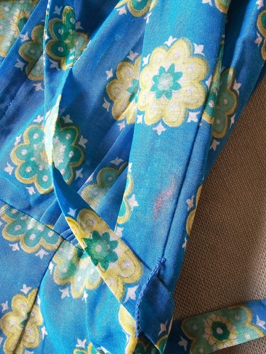 RARE! Vintage 1950s Bonnie Sue Model Womens Dress - Linen, Blue, Pattern, Zipper - Picture 14 of 24