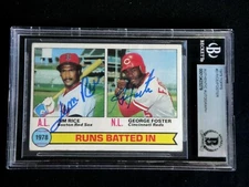 JIM RICE & GEORGE FOSTER DUAL SIGNED 1979 TOPPS CARD #3 BECKETT AUTOGRAPH AUTO