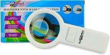 4 Hand Held Magnifiers   Light Strong Magnifying Glass Hand Lens - Big White