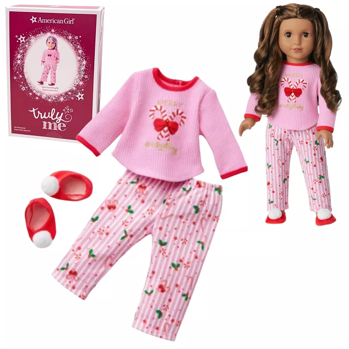 NEW American Girl MERRY EVERYTHING DOLL PAJAMAS Sweet Candy Cane +