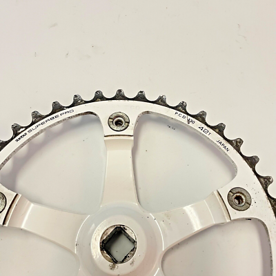 Vintage Suntour Superbe Pro White Crank Set 175 mm 130 BCD Single