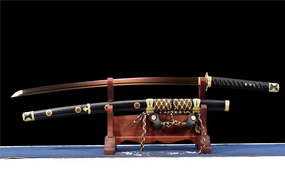 Espada Katana Japonesa Full Tang Acero Tachi T10 Dragón Hoja Dorada Grabada Foto 2 de 4