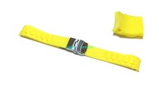 Cinturino gomma orologio deployante giallo ansa curva 18mm tipo nautica caucciu