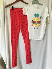 New Carter's Girls Pineapple Fruits Pajama Set Snug fit Short Sleeve Pants Upick
