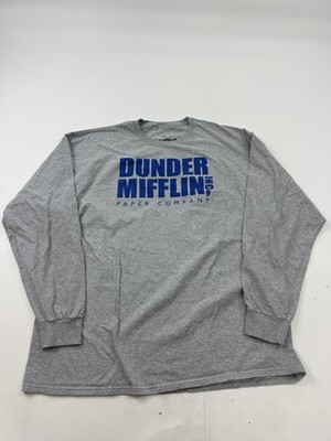 The Office Dunder Mifflin Shirt Mens 2XL Gray Long Sleeve Graphic Tee Tagless