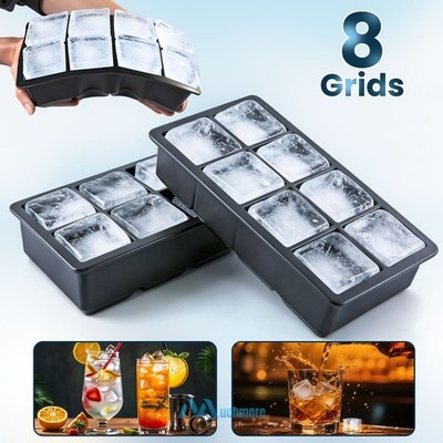 2Pack Ice Cube Maker Molds with Lids Large Sphere Tray Slow Melting for Whiskey
