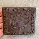 Antique CIVIL WAR THE UNION & CONSTITUTION DAGUERREOTYPE CASE Pretty Girl Photo