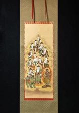 Hanging Scroll Sosen Fukuda Thirteen Buddhas Boxed Buddhist Painting Pre-Owned K