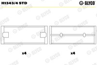 1X Glyco H1343/4 STD Kurbelwellenlager FüR VW Skoda Seat