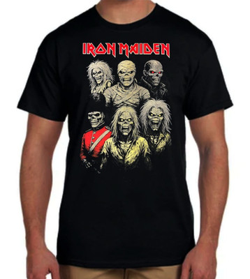 Iron Maiden 6 Eddies English Heavy Metal Band Men's Black T Shirt