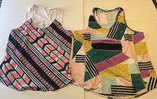 Fila Sz XL X2 Women  s Tank Tops Racer Back Colorful Workout Gym G2D19