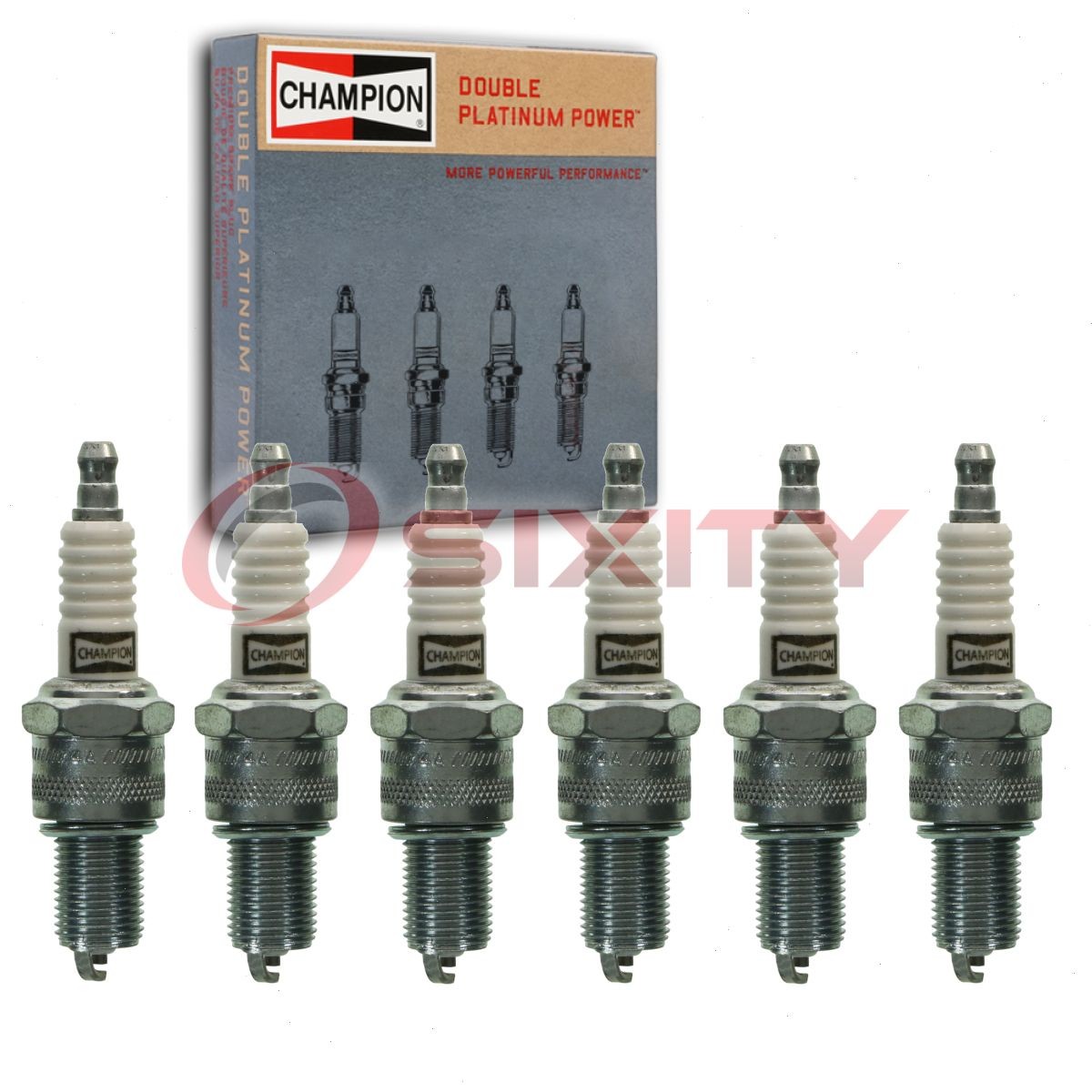 6 pc Champion Double Platinum Spark Plugs for 1969 Chevrolet Estate 4.1L L6 pd