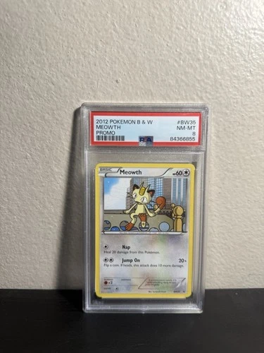 Pokemon 2012 Meowth #BW35 PSA 8
