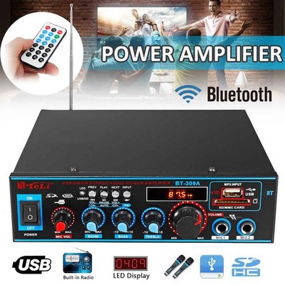 12V/220V 800W HiFi Bluetooth Audio Auto Amplifier Verstärker Stereo USB FM TW DE