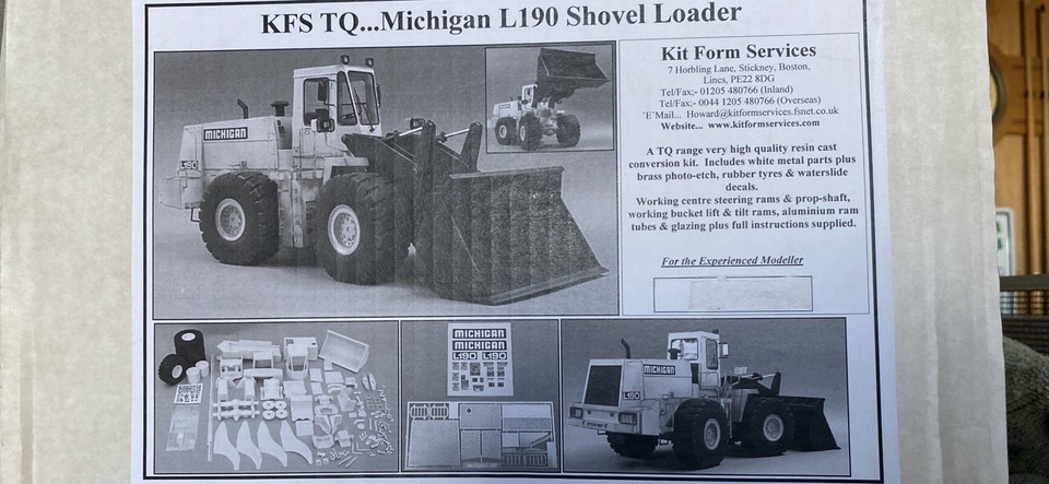 1/24 Scale RESIN Kit Form Services KFS TQ Michigan L190 Shovel Loader ...