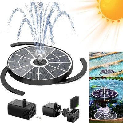 Solar Teichpumpe 3,7W schwimmend, 4 Sprüh Effekte, Springbrunnen für Außen & DIY