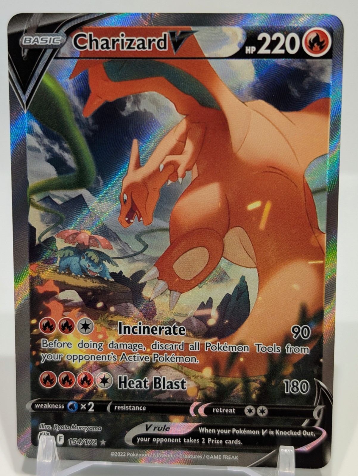 Pokémon Charizard V (Alternate Full Art) 154/172 Swsh09: Brilliant Stars Holo