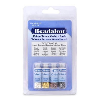 Beadalon Crimp Tubes Size 2 Variety Pack 600 Pieces