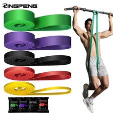 Heavy Duty Resistance Bands Set or Single Latex Pull Up Yoga Fitness Home Gym UK