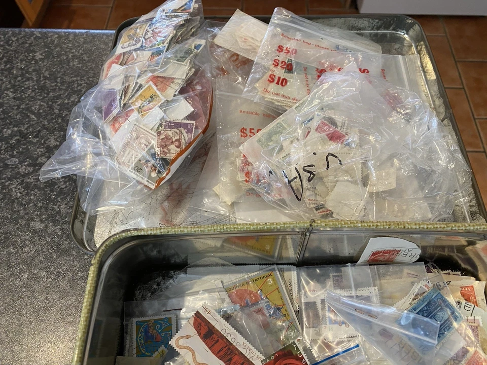 bulk box of mixed stamp collection 1000's - image 4 of 4