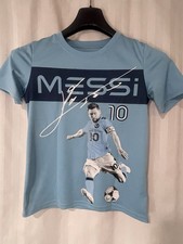 Vintage Lionel Messi Jersey Boys Medium 10-12 Tshirt Kit Top FIFA Argentina Blue
