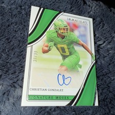 Christian Gonzalez 2023 Panini Immaculate Collection Auto Signature Moves #/99