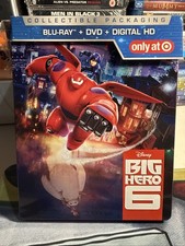 Disney Big Hero 6 Blu-Ray  DVD 2014 2-Disc STEELBOOK Marvel Baymax Superhero