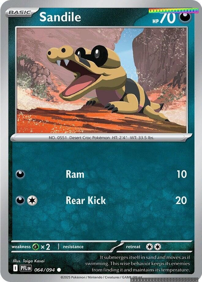 Reverse Holofoil - Sandile - 064/094 - ME02: Phantasmal Flames - NM
