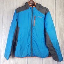 Columbia Reversible Omni Shield Hooded Coat Youth Large 18-20 Blue Jacket