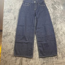Dark Indigo Wide Leg High Waisted Denim Jeans Size L