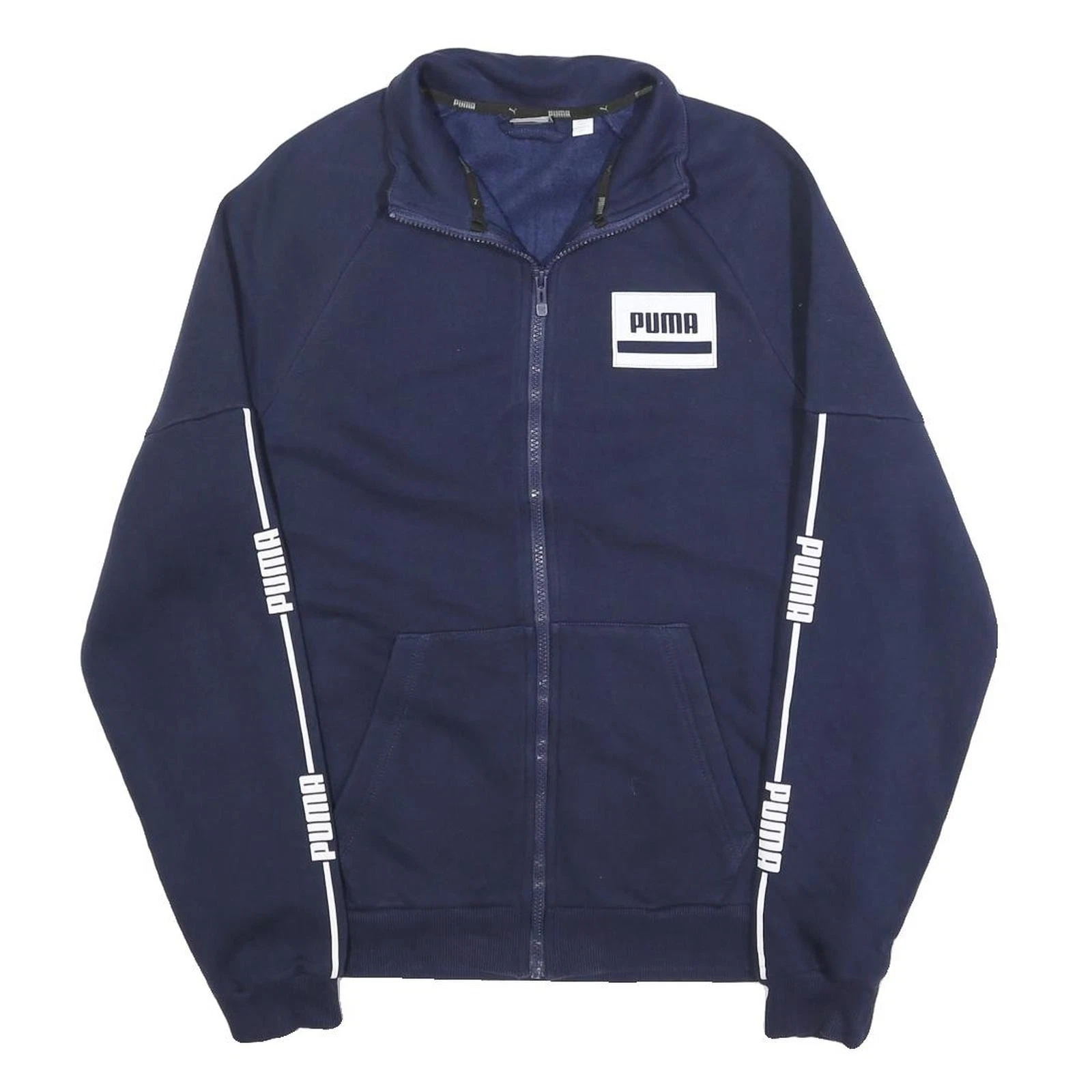 PUMA Mens Navy Blue Zip Jacket M Cotton Blend Athletic Sportswear Casual