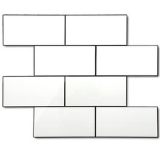 STICKGOO 10 Sheets Subway Tile Peel and Stick Backsplash, Polished White Thic...