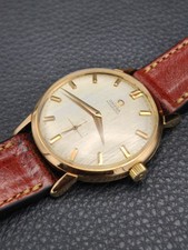 Omega ref: 2897 SC, Linen Dial, Solid 18K Rose Gold, Geneva Case, Circa 1960
